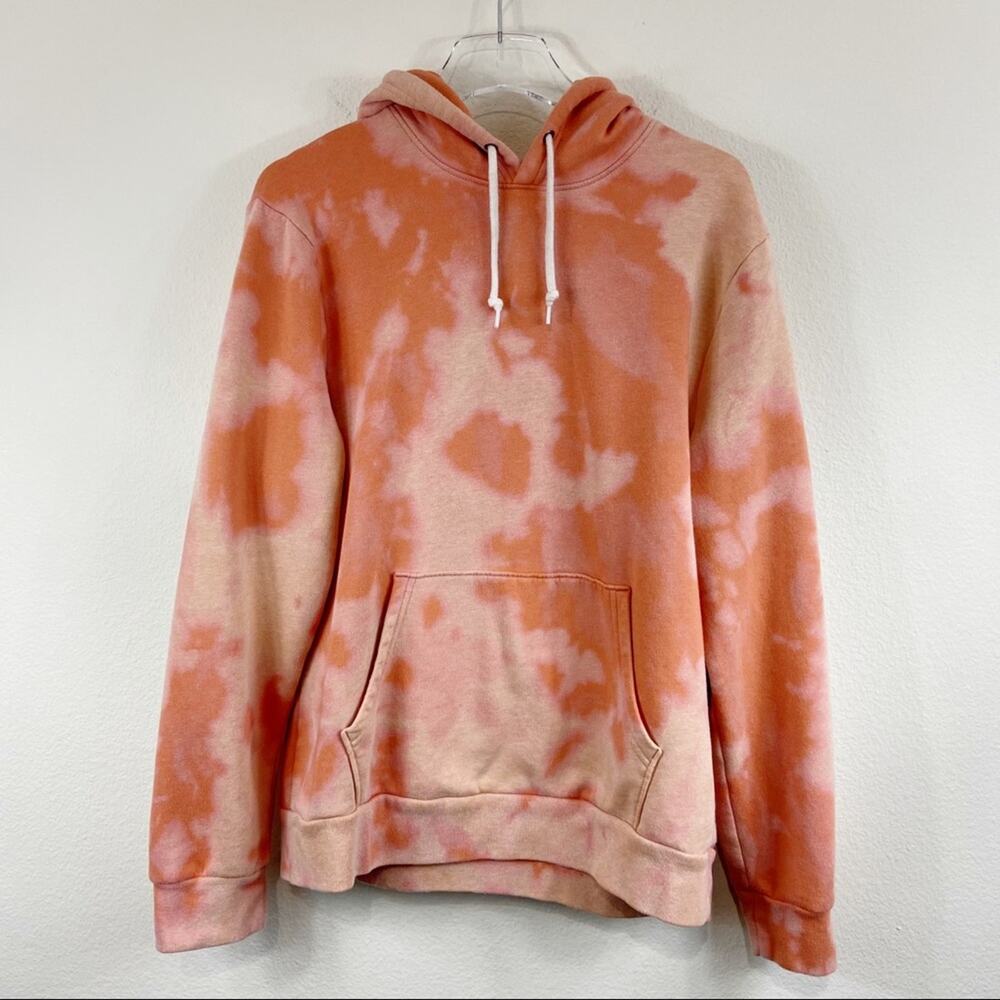 Custom Bleached Hooded Sweatshirt Sz L